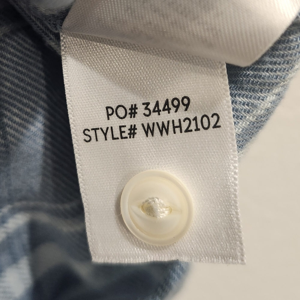 Faherty Blue White Flannel Button Down Legend Swe… - image 7
